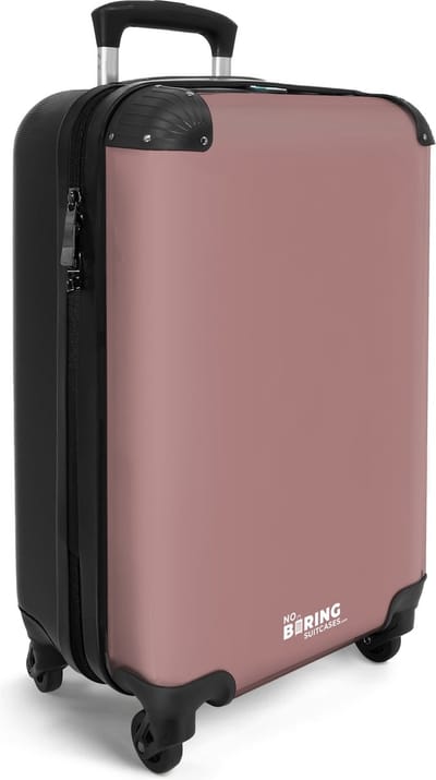 NoBoringSuitcases.com® - Handbagage koffer lichtgewicht - Roze reiskoffer trolley - Rolkoffer met wieltjes - Vakantie reistrolley op wielen- Past binnen 55x40x20 en 55x35x25