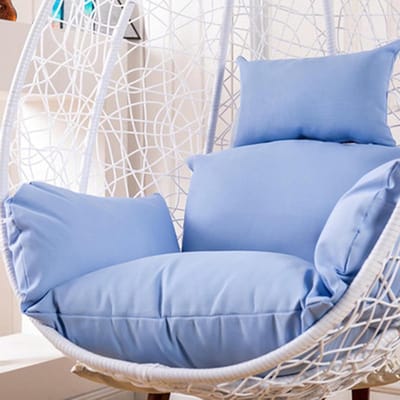 Hangstoel Kussen - Eierstoel Kussen - Buiten Ontspannen - Waterdicht & Zonbestendig - Met Hoofdsteun - Blauw