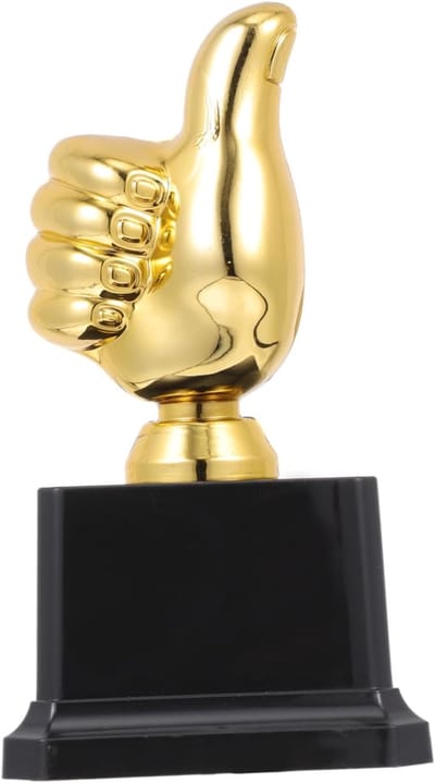 Kinder Trofee - Prijs Beeldje - Wedstrijd Beloning - Duurzaam Plastic - 14.5cm Hoog - Diverse Kleuren