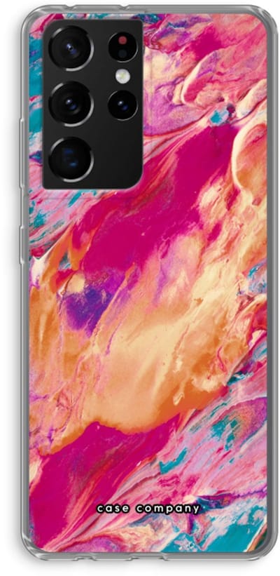 Case Company® - Hoesje geschikt voor Samsung Galaxy S21 Ultra hoesje - Pastel Echoes - Soft Cover Telefoonhoesje - Bescherming aan alle Kanten en Schermrand