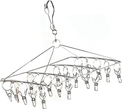 Roterende Kledingdrooghanger van Roestvrij Staal - Sterk Draagvermogen - Hoog Elastiek - Sokkendrooghanger - Vierkant 33x25mm