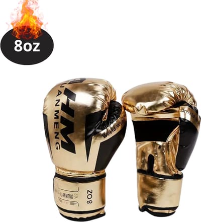 Bovista Bokshandschoenen - Kickboks Handschoenen - Boxing Gloves Set - Vecht Handschoenen - Heren - Dames - Goud - 8 oz