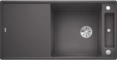 Silgranit spoelbak, 1000x510 mm, met accessoires, InFino, grijze rots