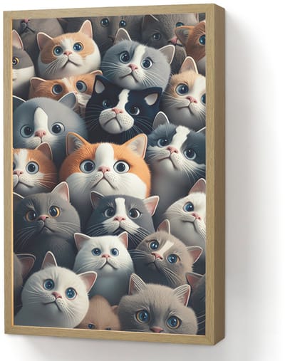 Nachtlampje 40x60 cm - Kinder lamp - Kat - Dieren - Poes - Grijs - Patronen - Kind - Tafellamp kinderkamer draadloos - Slaapkamer lampje - Bedlamp kinderen - Kinderlampje - Wandlamp babykamer - Nachtlampjes