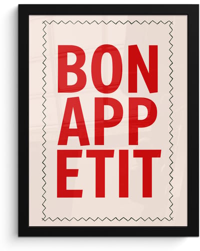 Poster in lijst - Fotolijst 30x40 cm - Posters - Blokletters - Rood - Kartelrand - Posterlijst zwart - Decoratie - Wanddecoratie woonkamer - Muurdecoratie slaapkamer