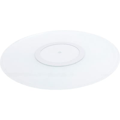 Tapis antidérapant en acrylique pour platine vinyle Tapis transparent pour tourne-disque Améliore la qualité des basses Réduit l'électricité statique 12 pouces pour platines vinyle white