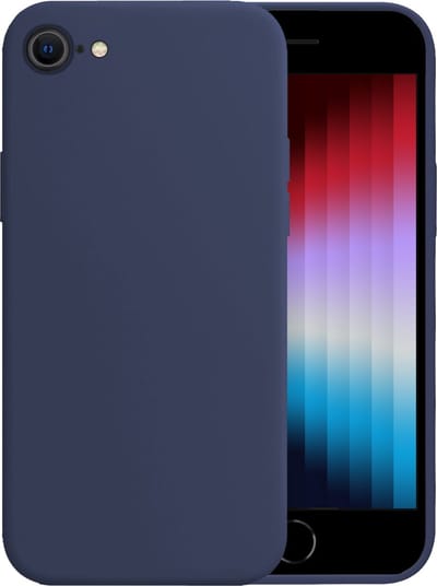 Hoesje - Geschikt voor Apple iPhone SE (2022) - Sterk & Shockproof - Hoes Cover - Siliconen Case - Telefoonhoesjes - Donkerblauw