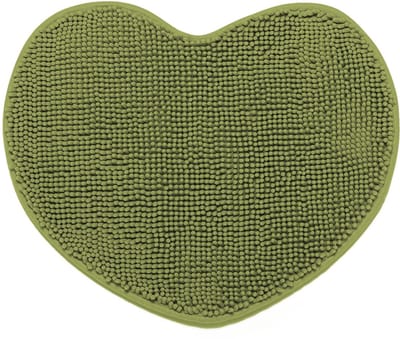 Badmat van chenille microvezel in hartvorm, ideaal als tapijt voor slaapkamer, kinderkamer en keukentapijt, antislip, wasbaar, multifunctionele badmat 60 x 50 cm