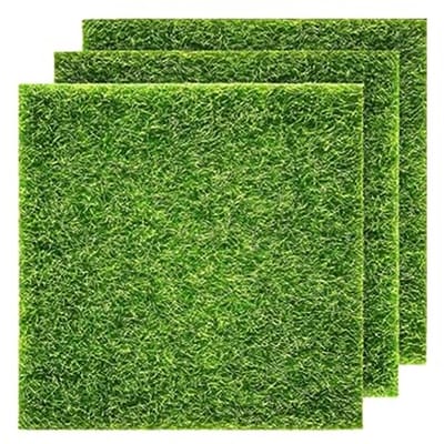 Kunstgras tapijt miniatuur mos voor binnen en buiten decoratie 15 x 15 cm