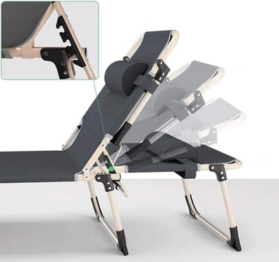 Opklapbed - Loungestoel Bed - Ontspannen Buiten - Verstelbare Rugleuning - 195 cm Lengte - Geel
