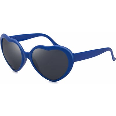 Lunettes de soleil forme cœur Protection UV avec Effets Amour Luminescence dans le Noir Lunettes de Soleil Romantiques Unisexe Cadeau As Picture black