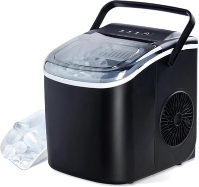 Draagbare IJsmachine voor Aanrecht - Snel ijsblokjes maken (9 in 6 min) - Zelfreinigend - Zwart