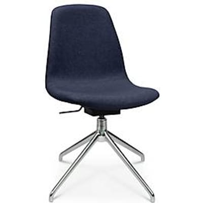 Conferentiestoel Topstar Sitness Life 1.1, draaibaar/zitting in hoogte verstelbaar, zonder armleuningen, B 460 x D 390 x H 450-480 mm, 4-poots onderstel, gepolijst aluminium & stof, d.blauw