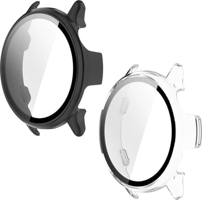 YONO Case geschikt voor Garmin Vivoactive 6 - 2 Stuks - Screen Protector - Hoesje - Zwart en Transparant