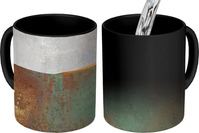 Magische Mok - Foto op Warmte Mokken - Koffiemok - Abstract - Luxe - Goud - Magic Mok - Beker - 350 ML - Theemok