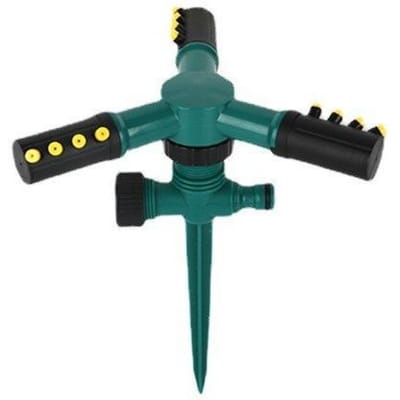 1 ST 360 Graden Automatisch Roterende Drie-Weg Sproeikop, Kwekerij Tuin Serie Besproeiing En Groente Irrigatie Sprinkler groen
