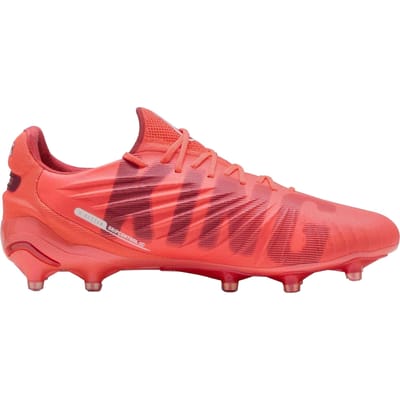 Puma Dames/Dames King Ultimate Stevige Grond Voetbalschoenen (Wit/vuurrood)