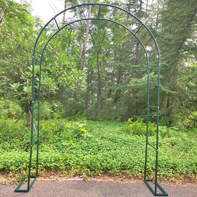 Tuinboog Metaal - Rozenboog Klimplanten - Decoratieve Tuinondersteuning - Stevig Stalen Frame - Diverse Maten - Groen