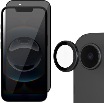 Privacy Screenprotector & Camera Protector geschikt voor iPhone 16e - Volledig Dekkend Glas
