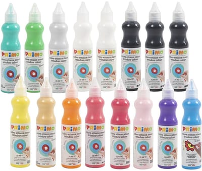 Raamverf - Verf Voor Ramen - Raamdecoratie - Verf Op Waterbasis - Kinderen Verf -Verschillende Kleuren - Creatieve Verf - 16 Verf Tubes - 75ml Per Tube