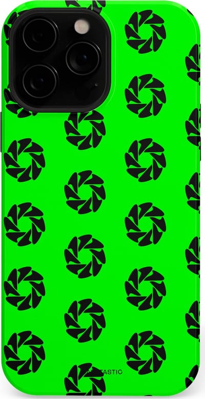 Casetastic hoesje geschikt voor Apple iPhone 13 Pro Max - MagSafe - Dubbellaagse bescherming - Neon Groene Cirkels - Fashion Case - Groen Zwart