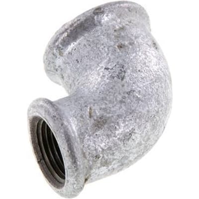 Rp 1/2'' x Rp 3/8'' Verzinkt Gietijzeren L-Fitting 90graden 25 Bar [5 Stuks]
