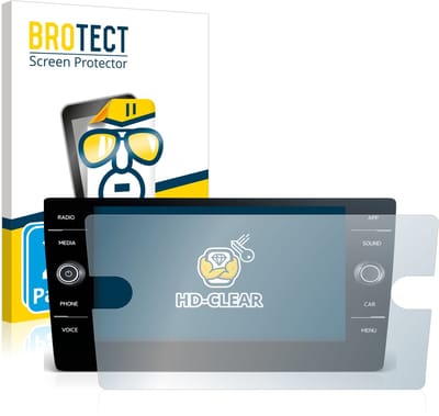 BROTECT - Screenprotector voor Volkswagen Passat Variant TDI DSG 2020 Discover Media 8" 2020 - Folie Beschermfolie transparant 2 Stuks