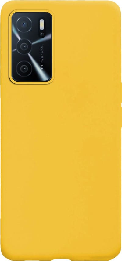 Hoes - Geschikt voor OPPO A16 - Sterk & Shockproof - Hoesje Cover - Siliconen Case - Geel