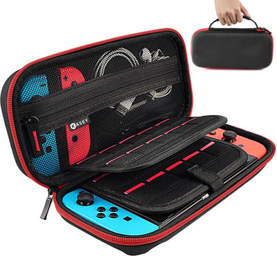 Kasey - Geschikt voor Nintendo Switch Case en Switch OLED Case en Nintendo Switch Hoes - Switch Hoes - Beschermhoes - Hard Cover - Rood