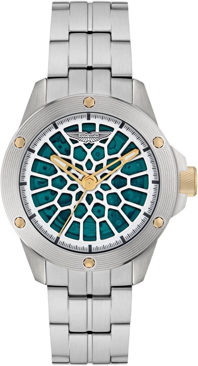 Aston Martin Rim Mechanisch Automatisch Horloge Zilverkleurig Kast Gemaakt Van 100% Titanium En Een Armband Van 100% Titanium 41 MTRR1F5053E