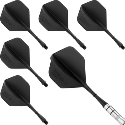 Dart Flights - Dart Accessoires - Darts Spelen - Vast Shaft en Flight - 6 Stuks - Zwart
