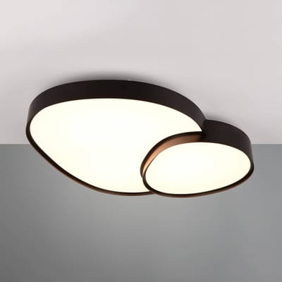 TRIO RISE - Plafondlamp - Zwart mat - incl. 1x SMD 45W - Geintergreerde dimmer - Memory functie - Lichtkleur instelbaar