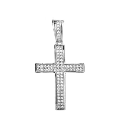 Juwelier Zwartevalk zilveren (gerhodineerd) kruis hanger - 24.177