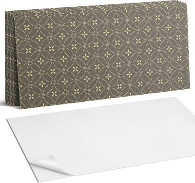 Coloray Plaktegels - Patroon met delicate bloemen Wandtegel Zelfklevend - 60 cm x 30 cm - Grijs Plaktegels - 6 stuks - Rechthoek PVC Tegels - Plaktegels Keuken - Zelfklevende Vloertegels Badkamer - Vinyl Tegels Zelfklevend - Zelfklevende Wandtegels