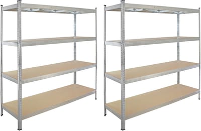 TRUTZHOLM - XXL Opbergrekken 180x160x60 cm - Set van 2 - 1000 kg - 4 Legborden - Insteekbare Stelling - Werkplaatsrek - Breed
