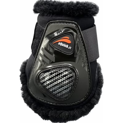 Vetlokbeschermers voor paarden met bont eQuick eCarbon Velcro Fluffy
