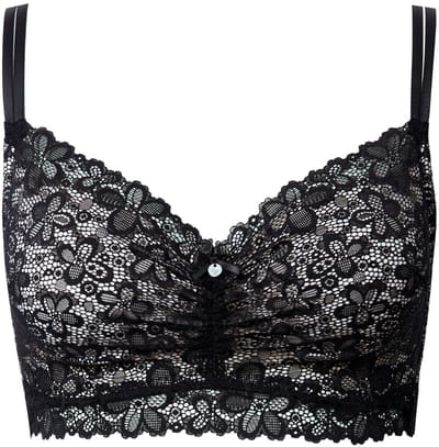 TruYou - Dames - TRUYOU bralette kant zachte cups zonder beugel - Zwart - Maat 95B
