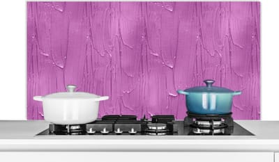 Spatscherm Keuken - Kookplaat Achterwand - Spatwand Fornuis - 120x60 cm - Patronen - Verf - Paars - Aluminium - Wanddecoratie - Muurbeschermer - Hittebestendig