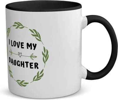 Akyol - i love my daughter koffiemok - theemok - zwart - Dochter - liefste dochter - verjaardag - cadeautje voor dochter - dochter artikelen - kado - geschenk - 350 ML inhoud