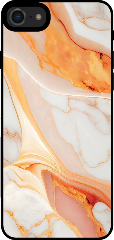 Smartphonica Telefoonhoesje voor iPhone 7/8 met marmer opdruk - TPU backcover case marble design - Oranje geschikt voor Apple iPhone 7;Apple iPhone 8