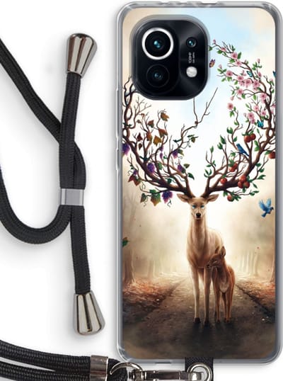 Case Company® - Hoesje met koord geschikt voor Xiaomi Mi 11 hoesje met Koord - Seasons Change - Telefoonhoesje met Zwart Koord - Bescherming aan alle Kanten en Over de Schermrand