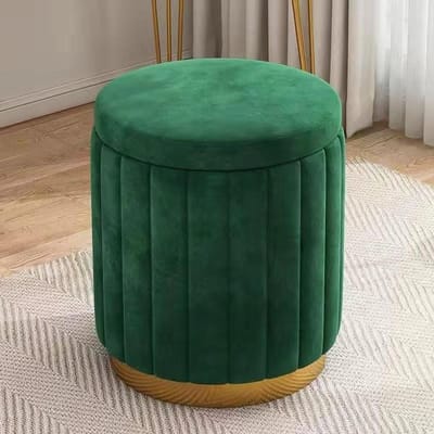 Ottoman Poef - Zitje Opberger - Extra Zitten - Met Opbergruimte - 34x44 cm - Donkergroen