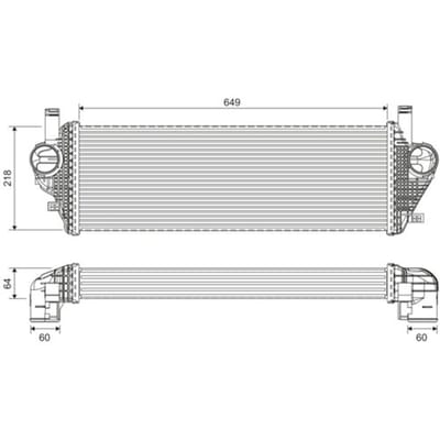 Intercooler, inlaatluchtkoeler VALEO 822903