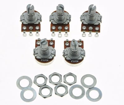 Audio Potentiometers voor Gitaar - 5x 250K 16mm Mini Pots met Korte Split Shaft voor Perfecte Geluidsregeling