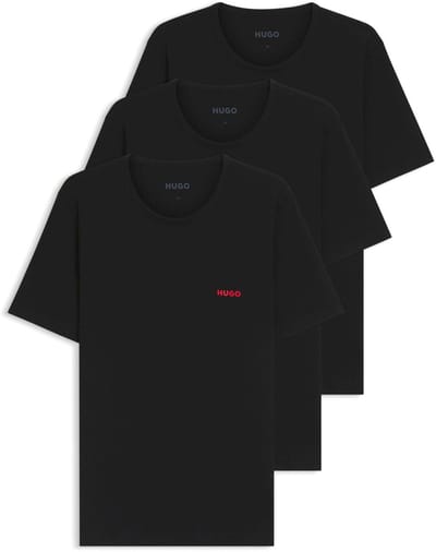 HUGO T-shirts regular fit (3-pack) - heren T-shirts O-hals - zwart