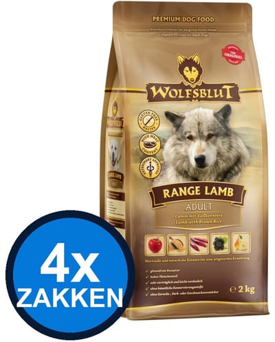 4x Wolfsblut - Adult Range Lamb - Hondenvoer Droogvoer - 2 kg