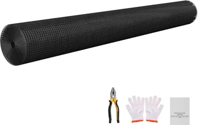 183 cm X 30,4 m Hardwaredoek, 1/2 In 19 Gauge Gegalvaniseerde Gaasrol, Duurzaam Vinyl Gecoat Hekwerk voor Gebruik Buitenshuis, Gelaste Draad voor Tuin, Dierenverblijven en Ongediertebarrières
