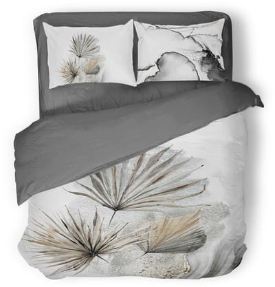 Eleganzzz Dekbedovertrek Nature's Embrace - White - Dekbedovertrek 200x200/220cm - Micropercal -Tweepersoons - Dekbedovertrekken - Botanisch Dekbedovertrek