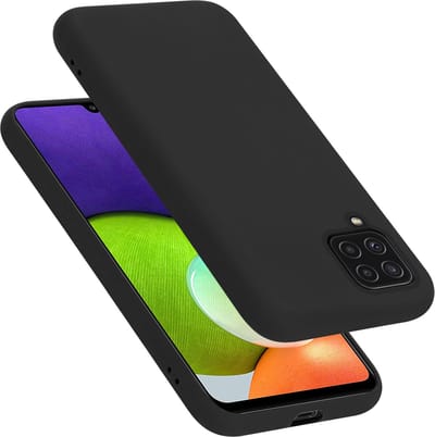 Cadorabo Hoesje geschikt voor Samsung Galaxy A22 4G / M22 / M32 4G in LIQUID ZWART - Beschermhoes gemaakt van flexibel TPU silicone Case Cover