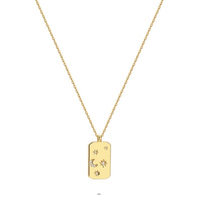 Twice As Nice Halsketting in zilver, sterren en maan Goudkleurig 42cm+5cm